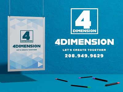Logo Design Digital Pitch Ad adobe boiselogodesign fourth dimension logo fourthdimensionlogo graphic design graphicdesign illustration mock-up