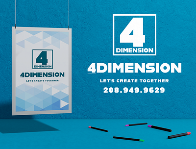 Logo Design Digital Pitch Ad adobe boiselogodesign fourth dimension logo fourthdimensionlogo graphic design graphicdesign illustration mock up