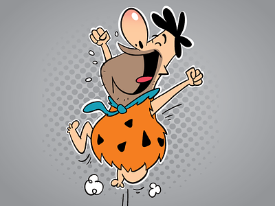 Fred Flintstone fanart cartoon character character design children comics funky illustration illustrator vector webcomic