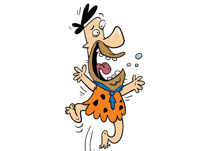 Fred Flintstone fanart cartoon character design famous fan art fred flintstone funky happy jumping vector