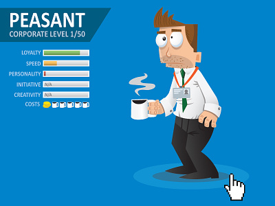 Peasant character coffee corporate employee illustration illustrator infographic vector