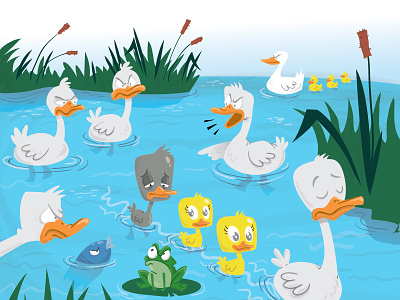 Ugly Little Ducklin book children illustration vector