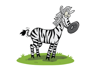 Zebra animal cartoon childrens book illustration zebra