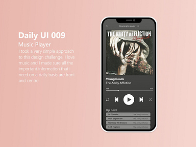 Daily UI 009 - Music Player app dailyui dailyui009 design mobile phone ui ux