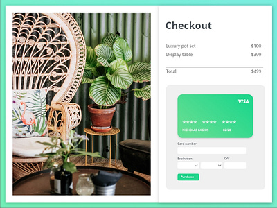 Daily UI 002 - Credit Card Checkout dailyui ui web