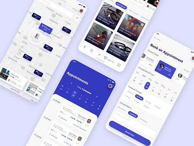 Doctor Appointment App adobe xd aesthetic booking app flat colors interaction design nearby doctor uiux