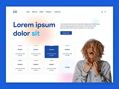 Learning Course Landing page aesthetic figma flat colors interaction design uiux visual design