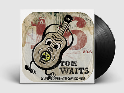 Vinyl Cover | 16 Shells From A Thirty-Ought-Six by Tom Waits adobe adobe photoshop album design anthropomorphic found elements record swordfishtrombones tom waits vinyl cover