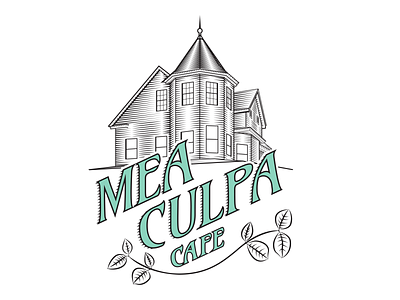 Logo | Mea Culpa Cafe adobe adobe illustrator art nouveau branding cafe logo coffe logo coffee shop engraving logo engraving style etching etching logo logo logo design mark victorian woodcut woodcut logo