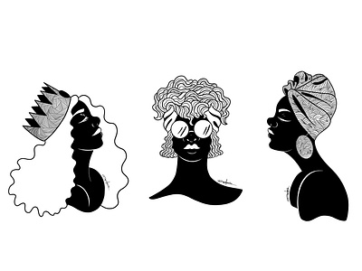 Black Girl Magic black black white digital illustration illustration vector woman woman illustration women empowerment