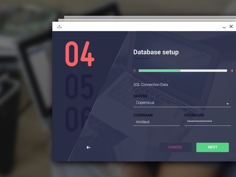 OS Installer user interface os interface app design installer layout flat ui