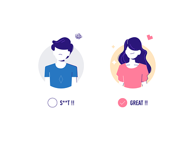Feedback boy character comic comment complaint design feedback flat girl hate icon illustration like people product ui vector
