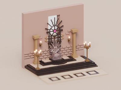 Iron Throne design game of thrones icon illustration iron throne isometric magicavoxel throne ui vector voxel voxelart