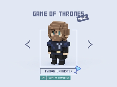 Tyrion Lannister design game of thrones icon illustration imp isometric magicavoxel tyrion tyrion lannister ui voxel voxelart