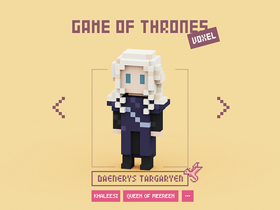 Daenerys Targaryen daenerys daenerys targaryen design dragon game of thrones illustration isometric magicavoxel ui voxel voxelart