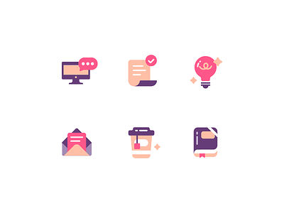 Office Icons book bulb coffee computer design email flat design icon icons icons pack iconset logo mail office reading report ui ux vector work
