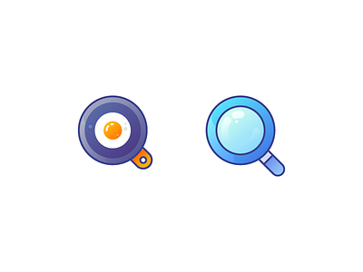 Q Icon design egg food fry icon illustration letter logo magnifier pan q ui vector
