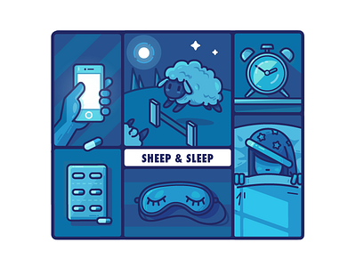 Sheep & Sleep animal bed capsule clock comic comics design icon illustration insomnia night phone sheep sleep sleepless stay up late story vector zodiac zodiac sign