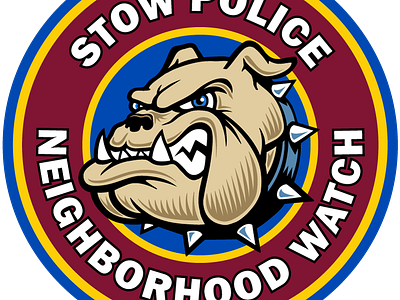 Stow Police Neighborhood Watch Logo bulldog illustration logo vector