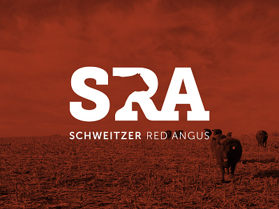Schweitzer Red Angus agriculture angus branding cattle farm farming identity identity design logo logo design monogram negative space silhouette sra