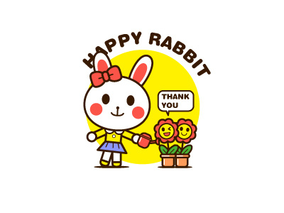 HAPPY RABBIT cartoon illustration rabbit