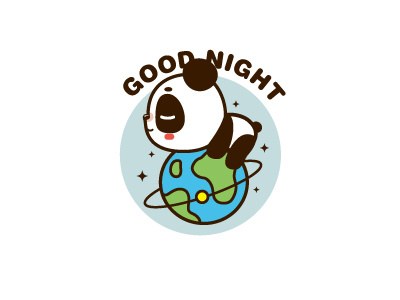 good night pand cartoon illustration