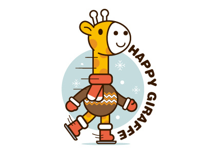 happy giraffe cartoon illustration