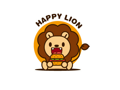 happy lion cartoon illustration lion