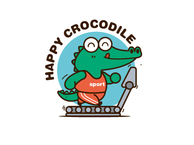 HAPPY CROCODILE bear crocodile illustration