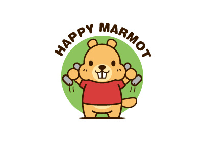 happy marmot cartoon illustration marmot