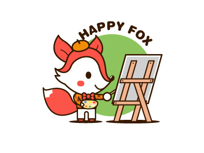 HAPPY FOX cartoon fox illustration