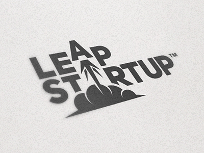 Leap Startup black branding design leap logo rocket startup typography