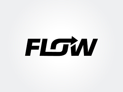 Flow arrow black clever design direction flow logo smart typography vector