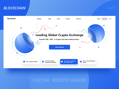 Okcoin blockchain official website header