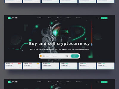 Design of digital currency exchange official website header for