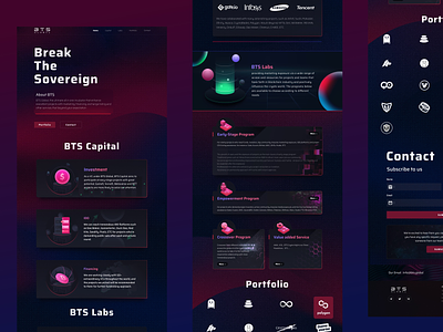 BTS institutional blockchain project website about blockchain button currency design digital currency green icon ido labs landing page logo more portfolio red ui web 插图 黑色
