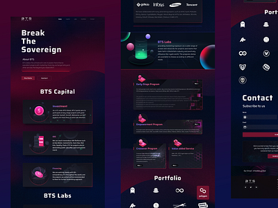 BTS institutional blockchain project website about blockchain button currency design digital currency green icon ido labs landing page logo more portfolio red ui web 插图 黑色