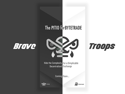 Brave Troops balance blockchain brave troops contrast line logo poster ui white 块 黑色