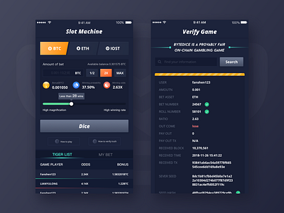 Gambling page by Yu Long on Dribbble