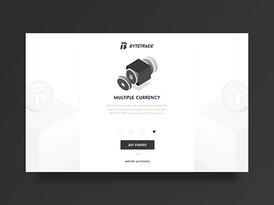 Bytetrade web Guide page blockchain button coin guide ui white 块 插图 设计 黑色
