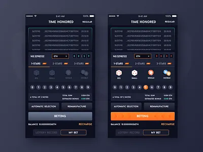 Gambling page（Time honored） bet betting big button dice double green number orange red single small stars the ball time honored ui 块 黑色