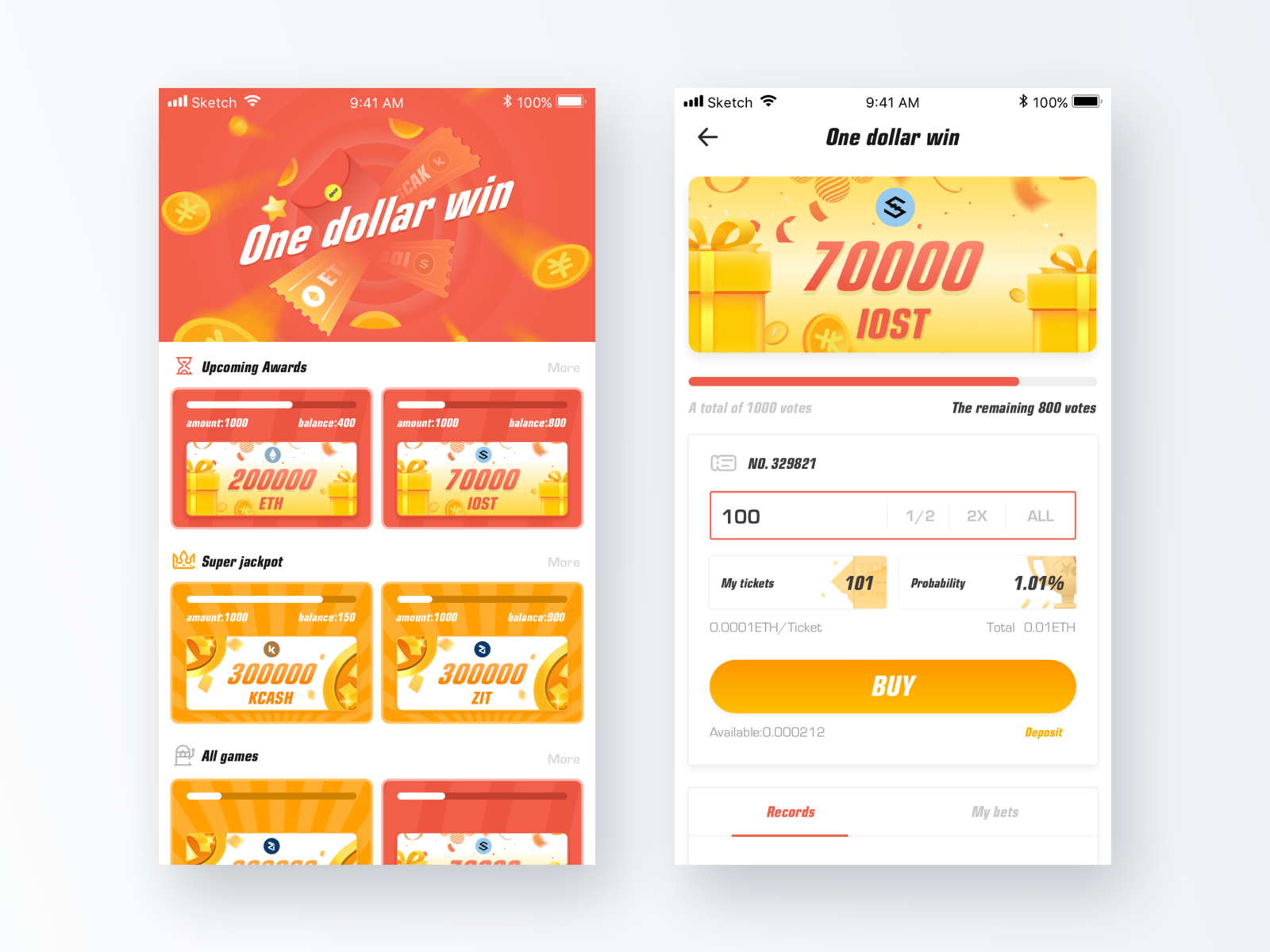 Chromatic Pages at Work banner blockchain commodity game gold coin more room super jackpot ticket ui upcoming awards 块 插图 红色