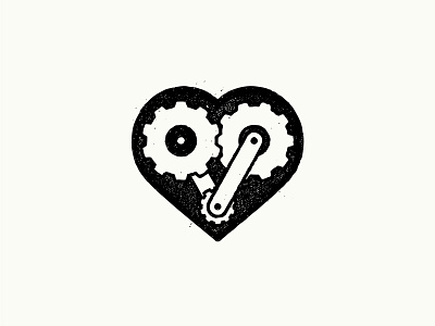 Gear heart illustration logo