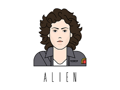 Ellen Ripley alien character design drawing illustration sci fi space vector