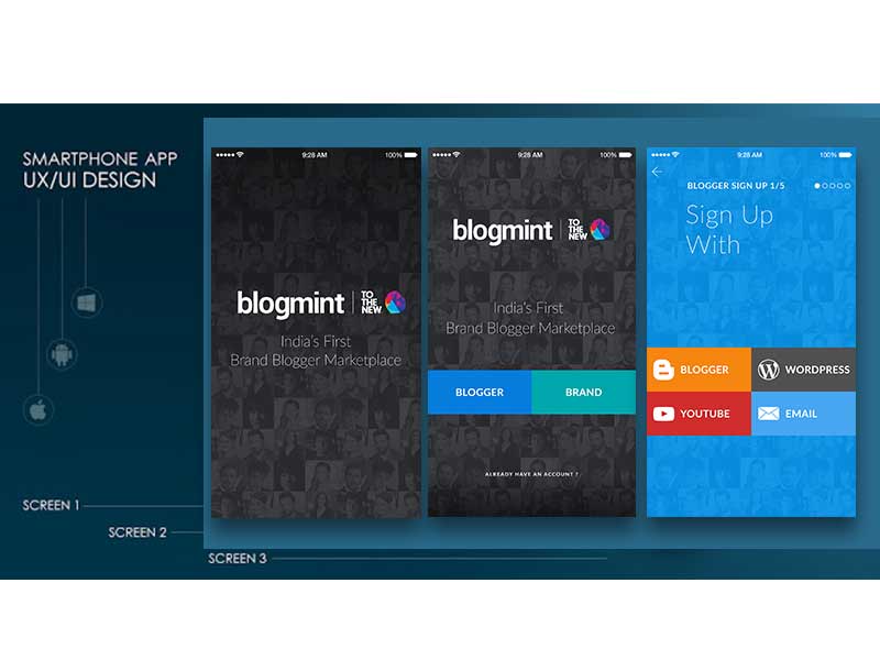 Mobile screen blogmint app