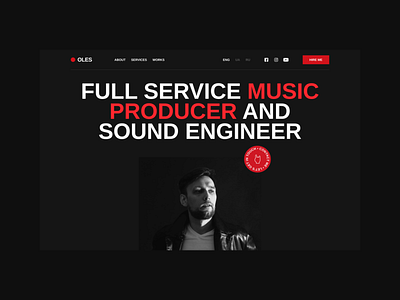 Oles Stepanov Website design interface minimal music musician sound ui ux web web design website