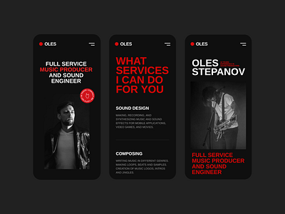 Oles Stepanov Mobile interface minimal mobile mobile design music musician sound typography ui ux web website