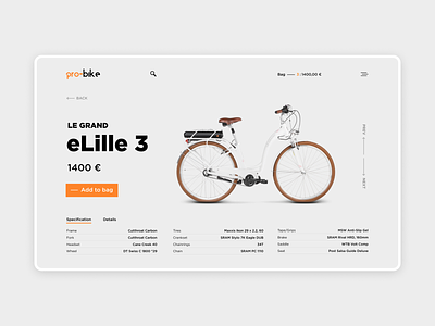 Bikes Shop / Product Page bike interface product page ui web