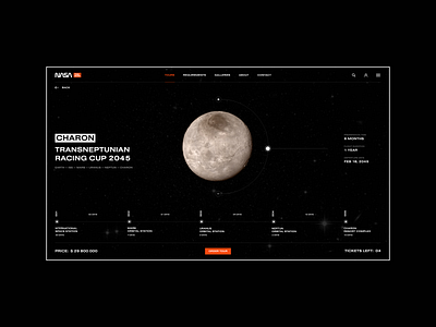 Space Tour | TNS2045 | NASA challenge interface minimal nasa space space travel ui ux web webdesign website