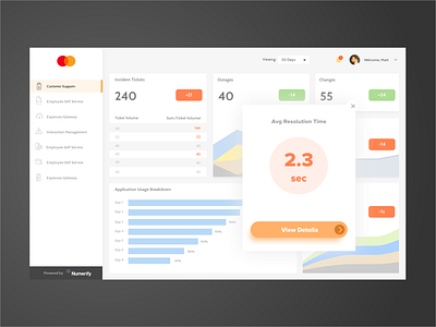 Customer Portal dashboard data ui visualization